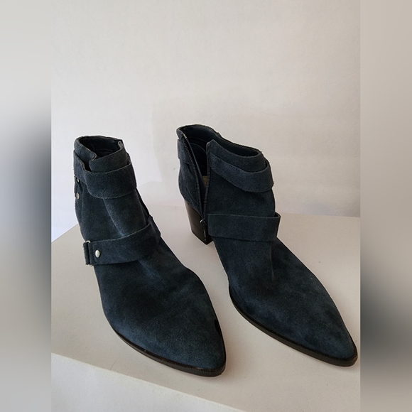 Sole Society Leather Ankle Booties Blue So-Dariela Women's Size 9.5 M - Picture 2 of 13